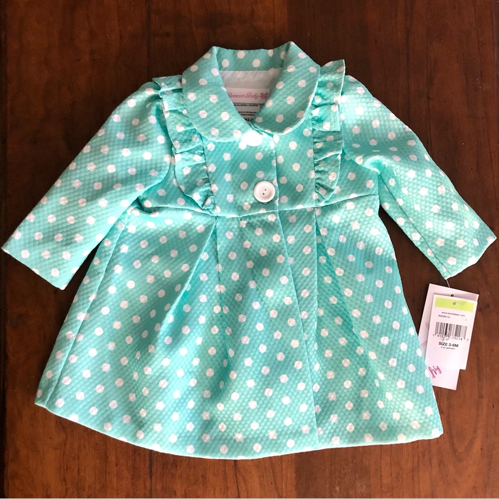 NWT Bonnie Baby Polka Dot Coat Sz 3-6 Mo